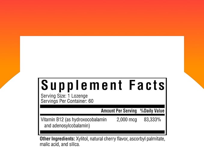Seeking Health Hydroxo-Adeno B12, 2000 mcg, Methyl-Free, Supports Energy, Focus, methylation, Detox & homocysteine. Vegan, Vegetarian (60 lozenges)