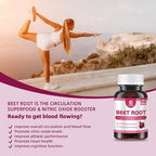 Beet Root Capsules 24000mg with Grape Seed Extract, Reishi Mushroom, Black Pepper, Beet Root Supplement 4 in 1 for Nitric Oxide and Health Circulation, 90 Rapid Release Capsules