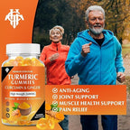 Turmeric Curcumin Gummies (1 Pack) - Turmeric Curcumin Supplements with Ginger & Black Pepper Gummies for Immune Muscle Support Healthy Skin - Vegan, Gluten Free, Low Sugar - for Adults