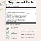 Maca Root Capsules for Women & Men 5,000mg | 240 Veggie Capsules with Ashwagandha, Red, Black, Yellow Maca Root, Panax Ginseng, Tongkat Ali & Black Pepper