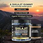 Pure Shilajit Gummies, Sea Moss, Ashwagandha, 105+ Trace Minerals – Organic Burdock Root & Lions Mane Mushroom - Blue Razz – Vegan & Non-GMO – Made in USA – 60ct