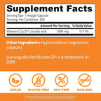 Doctor's Best Vitamin C 1000mg Supplement for Men & Women - Vegan Vitamin C Capsules as Q-C Ascorbic Acid, Immune Health Support for Adults, Non GMO, Gluten Free, Soy Free - 360 Veg Caps