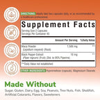 Maca Root Capsules for Women & Men, 1500 mg Maca Root Per Serving, with Black Pepper for Max Absorption, 95% Piperine, Vitality, Mood, Metabolic Support, 90 Capsules