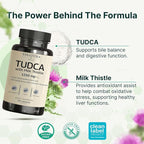 VINATURA TUDCA Milk Thistle 1250mg - Tudca Supplement, Tudca Bile Salts, Liver Support, Gallbladder Supplements *USA Made and Tested* Bile Salts Supplement - 90 Capsules