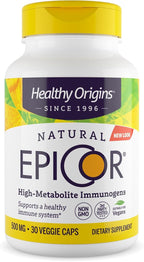 Healthy Origins EpiCor 500 mg, 30 Veggie Capsules - Featuring Clinically Studied Dried Yeast Fermentate - Supports Immune Function, Seasonal Wellness & Healthy Respiratory Health - 1 Month Supply