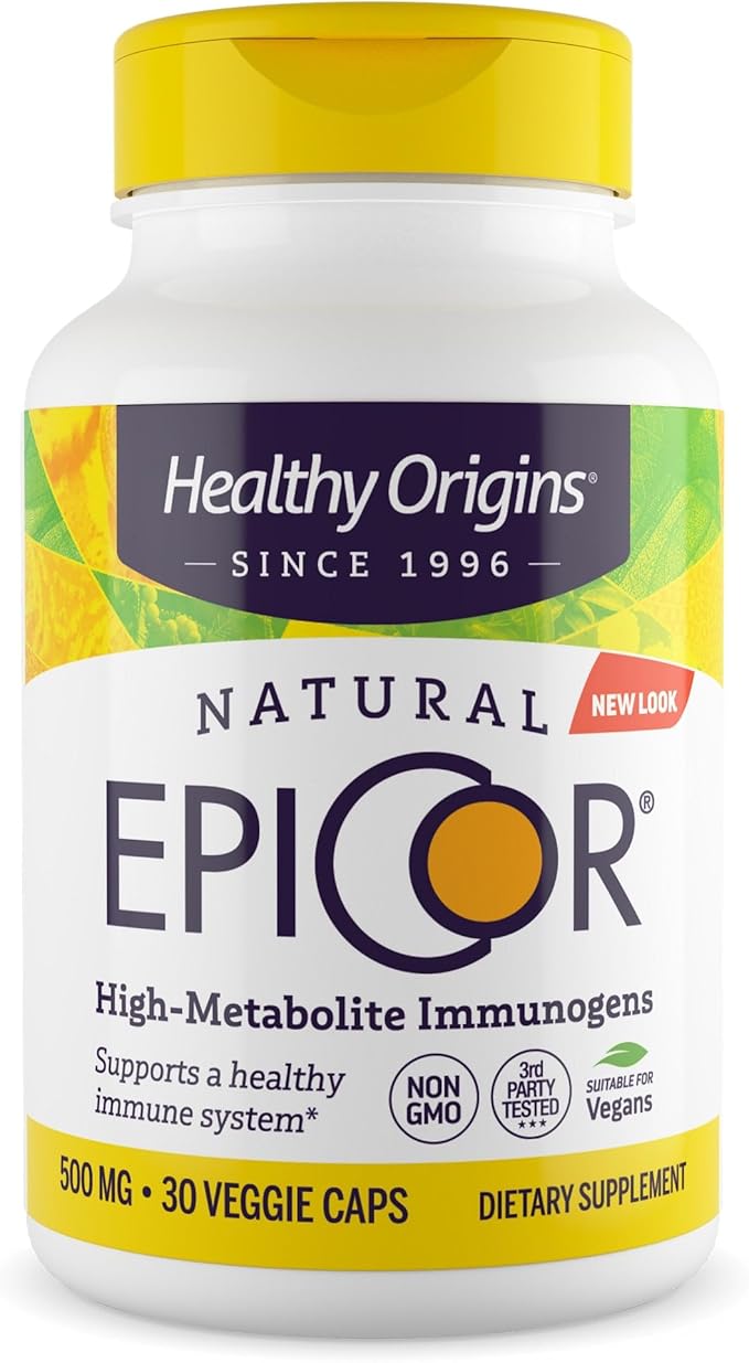 Healthy Origins EpiCor 500 mg, 30 Veggie Capsules - Featuring Clinically Studied Dried Yeast Fermentate - Supports Immune Function, Seasonal Wellness & Healthy Respiratory Health - 1 Month Supply