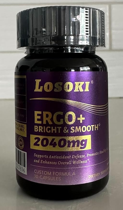 Losoki Ergothioneine Supplement – Ergo+ 2040 mg – with Spermidine, Astaxanthin & Black Truffle – Supports Firm, Hydrated Skin & Hair & Nails – Anti Aging Supplement- 30 Capsules