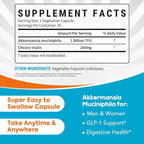 Akkermansia Probiotic GLP-1, 1 Billion TFU, Akkermansia Muciniphila with Prebiotic Inulin, for Men & Women, Vegan, Non-GMO, 30 Caps