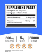 BulkSupplements.com Potassium Chloride Powder - Salt Substitute, Potassium Salt - Gluten Free, 200mg per Serving, 5kg (11 lbs) (Pack of 5)