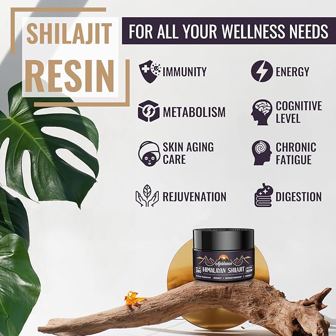 600mg Shilajit Pure Himalayan Organic Shilajit Resin - Himalayan Shilajit Resin with Organic Ayurvedic Blend in High Potency for Energy, Strength & Immunity, Pack of 4