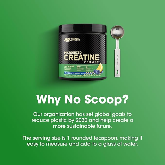 Optimum Nutrition Micronized Creatine Monohydrate Powder, Blueberry Lemonade Creatine, 60 Servings, 360 Grams (Packaging May Vary) (Pack of 6)