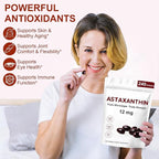 Astaxanthin 12mg, Premium Astaxanthin Antioxidant Supplements with Antioxidant Activity, Supports Eye, Immune, Skin Health, Internal Circulation-240 Softgels