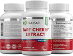 HAYAT Vitamins Vegan Natural Tart Cherry Extract 3000 MG, 3 Month Supply, Potent 10:1 Extract, All Natural, Certified Halal, 90 Capsules,
