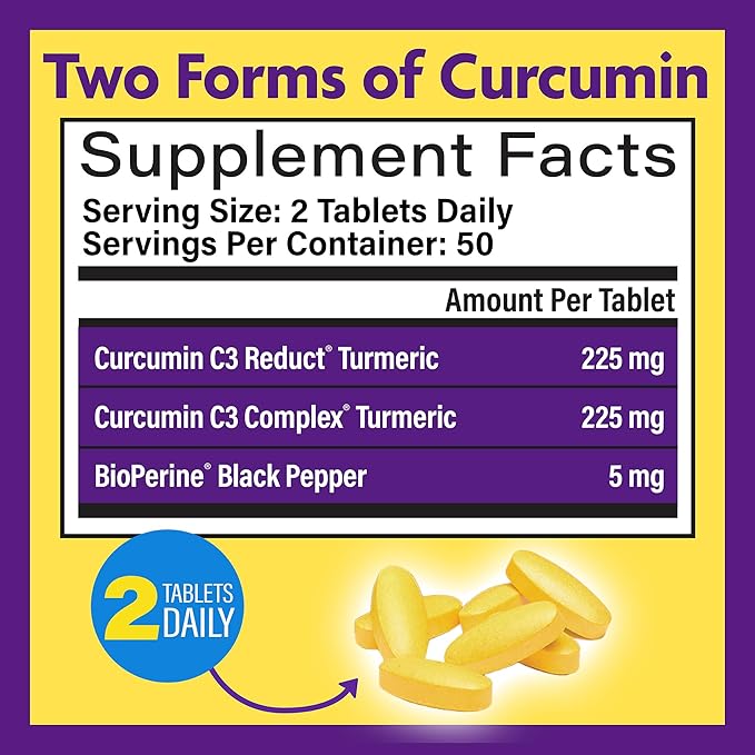 InnovixLabs Turmeric Curcumin with Black Pepper Extract - High Absorption Turmeric and Curcumin Supplements with BioPerine, C3 Reduct & Curcumin C3 Complex - 100 Time Release Tablets