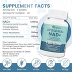 inGreens Liposomal NAD+ Supplement 1800 mg with Nicotinamide Riboside, Trans-Resveratrol & Trimethylglycine – NAD+ Nutrient Support Formula, High-Potency Liposomal Softgels, 120 Count