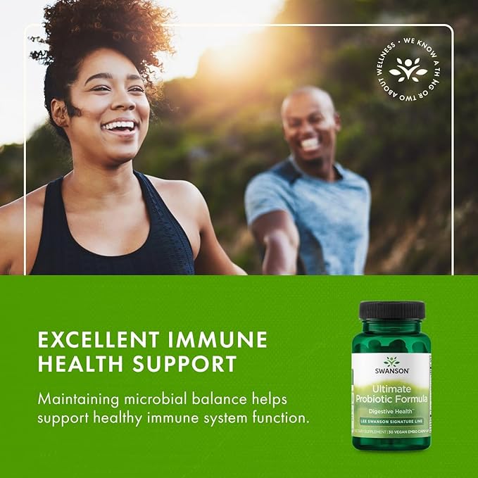 Swanson Ultimate Probiotic Formula Digestive Health Immune System Support 66 Billion CFU Prebiotic NutraFlora scFOS 30 DRcaps Veggie Capsules (Caps) (4 Pack)