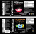 Intelligent Labs 2-in-1 Bundle of Kids’ Probiotics with Hydrolyzed Guar Gum and FOS + Women’s Probiotics (UTI Formula with Cranberry & D-Mannose), No Refrigeration Required, 2 Months Supply Per Bottle