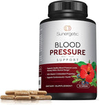 Sunergetic Premium Blood Pressure Support Supplement for Cardiovascular & Heart Health with Garlic, Hawthorn & Hibiscus (90 Capsules)