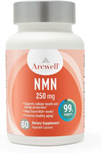 Arcwell NMN (Nicotinamide Mononucleotide) 250 mg per Capsule | NAD+ Boost Supplement | 99% Ultra Pure NMN | Supports Cellular Health & Energy Production (60 Veggie Caps)