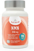 Arcwell NMN (Nicotinamide Mononucleotide) 250 mg per Capsule | NAD+ Boost Supplement | 99% Ultra Pure NMN | Supports Cellular Health & Energy Production (60 Veggie Caps)