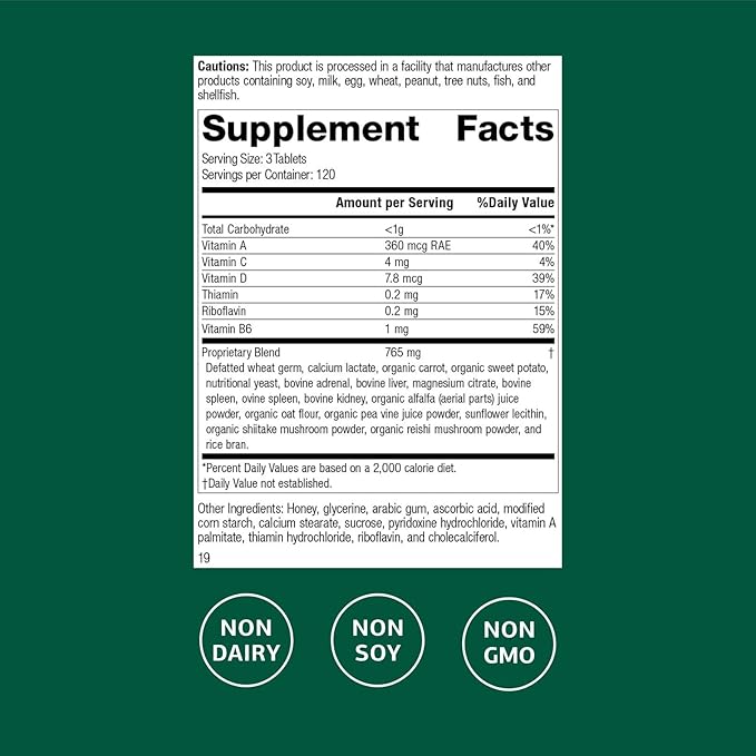 Standard Process Catalyn General Well-Being Dietary Supplement - Non-Dairy & Non-Soy - Daily Vitamins & Nutrients - 360 Tablets
