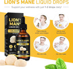 2-Pack Lions ManeMushroom Drops – Brain Supplement 120,000 MG, Memory Focus & Immunity Vitamins, Plant Extract 4 Oz