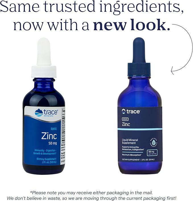 Trace Minerals Ionic Zinc - Ionic Zinc Supplement for Immune Support - Digestion, Growth & Skin Health Support - Chloride & ConcenTrace - Highly-Absorbable Drops - 2 fl oz (48 Servings)