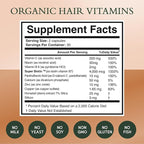 NOOR HAIR Healthy Hair Formula, Hair Growth Supplement Supporting Thick Hair and Fast Hair Regrowth. Vitamin C, B6, Zinc, Propietary Non-GMO & Gluten Free Womens Hair Loss Vitamins - 30 Day Supply