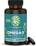 Sunwarrior Vegan Omega 3 DHA & EPA Supplement Algal Oil Preferred Alternative to Fish Oil Supports Brain Eye Joint & Heart Health (60 Count)