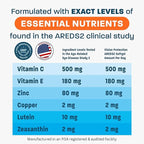 AREDS 2 Eye Vitamin & Mineral Supplement for Ocular Health, Natural Eye Institute AREDS 2 Study Formula with Lutein, Vitamin C, & Zeaxanthin, 120 Mini Softgels
