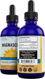 Nascent Iodine Organic Daily Health Supplement High Potency 2% Concentrated Liquid Iodine Drops Supports Energy & Metabolism (4oz/118.4ml)