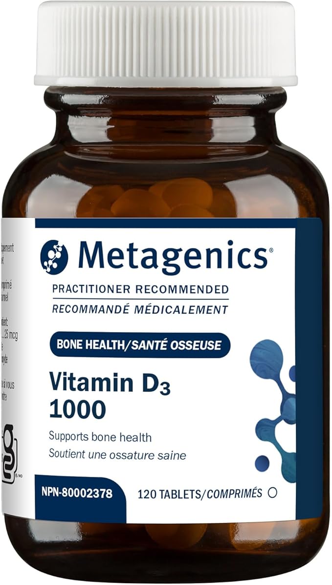 Metagenics Vitamin D3 1000 IU - Vitamin D Supplement for Healthy Bone Formation, Cardiovascular Health, and Immune Support - 120 Count