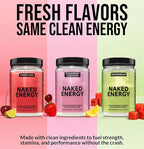 NAKED Cherry Lime Energy - Clean Pre Workout Supplement for Men and Women, NSF Certified, Vegan Friendly, No Added Sweeteners, Colors Or Flavors - 30 Servings