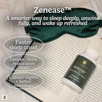 Zen Principle Zenease Sleep Support with Magnesium Glycinate, Ashwagandha KSM-66®, Saffron, L-Theanine & GABA – No Melatonin, Natural Stress Relief & Sleep Aid. 90 Capsules