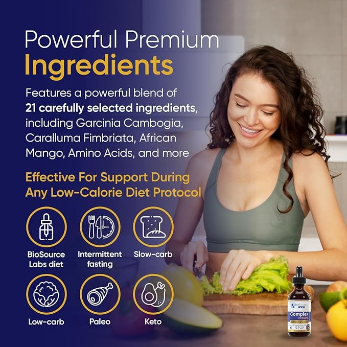 BioSource Labs Complex ProMAX Premium Diet Drops 2 oz (2 Bottle Pack) - 60 Day Supply