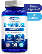 We Like Vitamins D-Mannose 1000mg Capsules - 180 Easy to Swallow Veggie Capsules - Cranberry D Mannose Supplement Helps Support Bladder and Urinary Tract Health