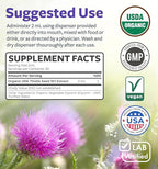 USDA Organic Milk Thistle Extract - High Potency 10:1 Silymarin Milk Thistle Liquid Liver Cleanse Detox & Repair Supplement - Vegan Non-GMO & Alcohol-Free Liver Support Supplement (30 Servings)