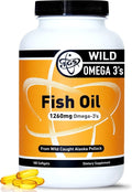 TGS Extra Strength Omega 3 Fish Oil Supplement - 1260mg EPA DHA for Men & Women - Burpless, Pure Omega 3 Fatty Acids from Wild Alaska Pollock in Triglyceride Form - 180 Capsules, 90 Servings