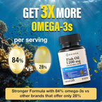 DAIKEN Mini Fish Oil 1200 mg, rTG Omega 3 1000mg, 60 Softgels, High Absorption & Burpless Fish Oil for Healthy Heart, Brain and Dry Eyes Support