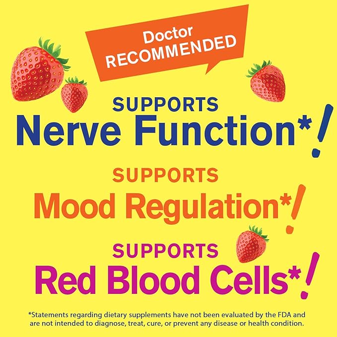 WellYeah High Potency Vitamin B6 Gummies - Promotes Nerve Health, Cognitive Function, Mood Regulation, Immune Support, and Cardiovascular Health - Vegan, Non-GMO, Gluten-Free - 60 Count