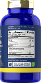 Carlyle Fish Oil 3000mg | 900mg Omega 3 | 200 Softgels | Lemon Flavor | Non-GMO and Gluten Free Supplement
