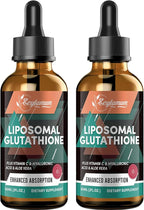 2000MG Liposomal Glutathione Liquid Drops, Ultra High Absorption, Natural Detoxification, Immune System & Skin Support*, L-Glutathione, Vitamin C & Hyaluronic Acid, Capsules Alternative, 4.05 OZ