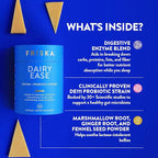 FRISKA Dairy Ease | Digestive Enzymes and Probiotics Supplement | Promotes Better Digestion | Natural Lactose Intolerance Relief & Support | 30 Capsules
