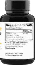 MONOHERB Grapefruit Seed Extract 1000 mg - 90 Vegetarian Capsules