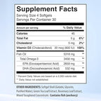 5X Ultimate Strength Omega 3 Fish Oil Supplements with High EPA and DHA Omega 3 Fatty Acids, Fish Oil Supplement with Vitamin D and No Fishy Aftertaste, 120 Softgels