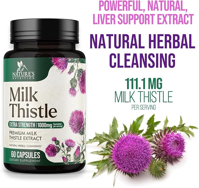 Milk Thistle Extract - Liver Cleanse Detox & Repair Formula - Natural Milk Thistle with Silymarin Marianum & Dandelion Extract - Natural Herbal Liver Health Supplement - Made in USA - 120 Capsules