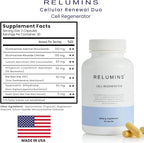 Relumins Cellular Renewal Duo – Advanced Cell Regenerator + Age Defense Complex – NAD+ & Energy Support with Resveratrol, CoQ10 & Glutathione – Two-Step Daily Wellness System