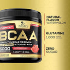 Muscle Recovery Drink Powder with BCAA, L-Glutamine & Amino Acids - Best Muscle Recovery Supplements for Post Workout - Sugar Free, Branched Chain Amino Acid Supplement for Women & Men - 45 Servings