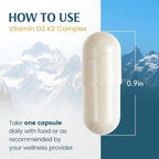 Vykee Nutrition Vitamin D3 K2 Complex - High Potency 140 mcg D3 Vitamin and 110mcg Vitamin K2 (MK-7) - Vegan Supplement for Bone and Heart Support, Non-GMO, Gluten-Free - 120 Count