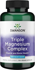 Swanson Triple Magnesium Complex - 100 Capsules, 400mg Each